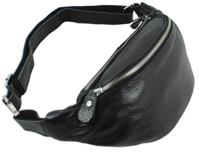 Stylish & Practical Genuine Leather Waist Bag – Adjustable Strap, Multiple Pockets, Hands-Free Design