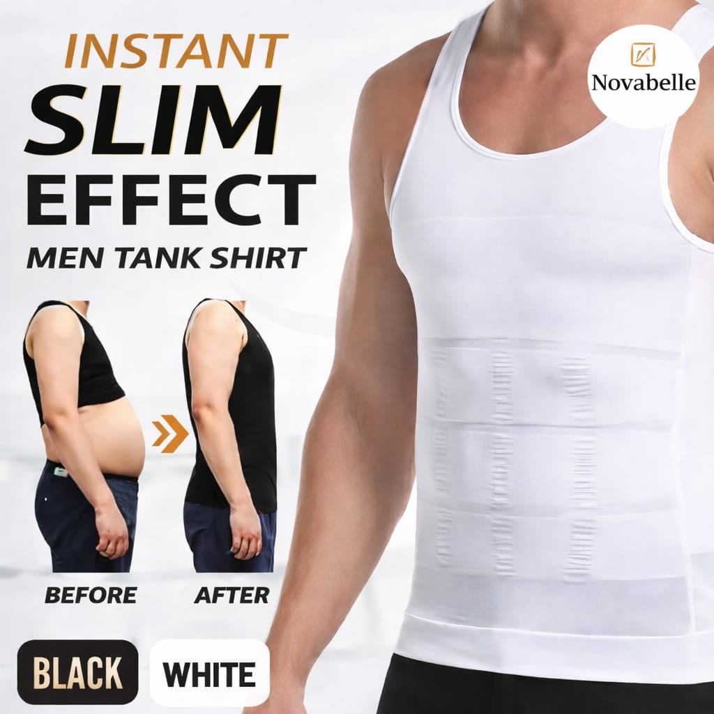 Men’s Slimming Compression Vest – Body Shaper Tank with Tummy Control & Back Support